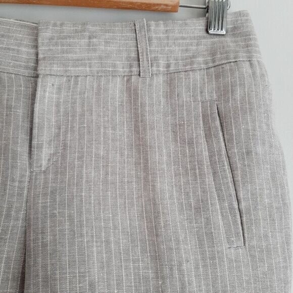 BANANA REPUBLIC | 100% Linen Martin Fit Pin-Stripe Dress Pants Unlined Gray Sz 2 - Picture 6 of 13